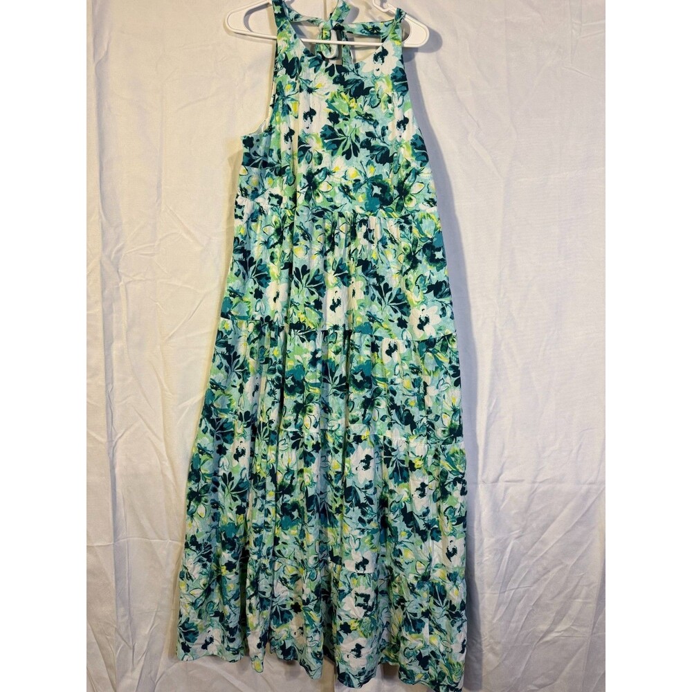 Torrid Floral Green Maxi Dress Cottagecore Sundress Women's Plus 0 0X Boho Indie
